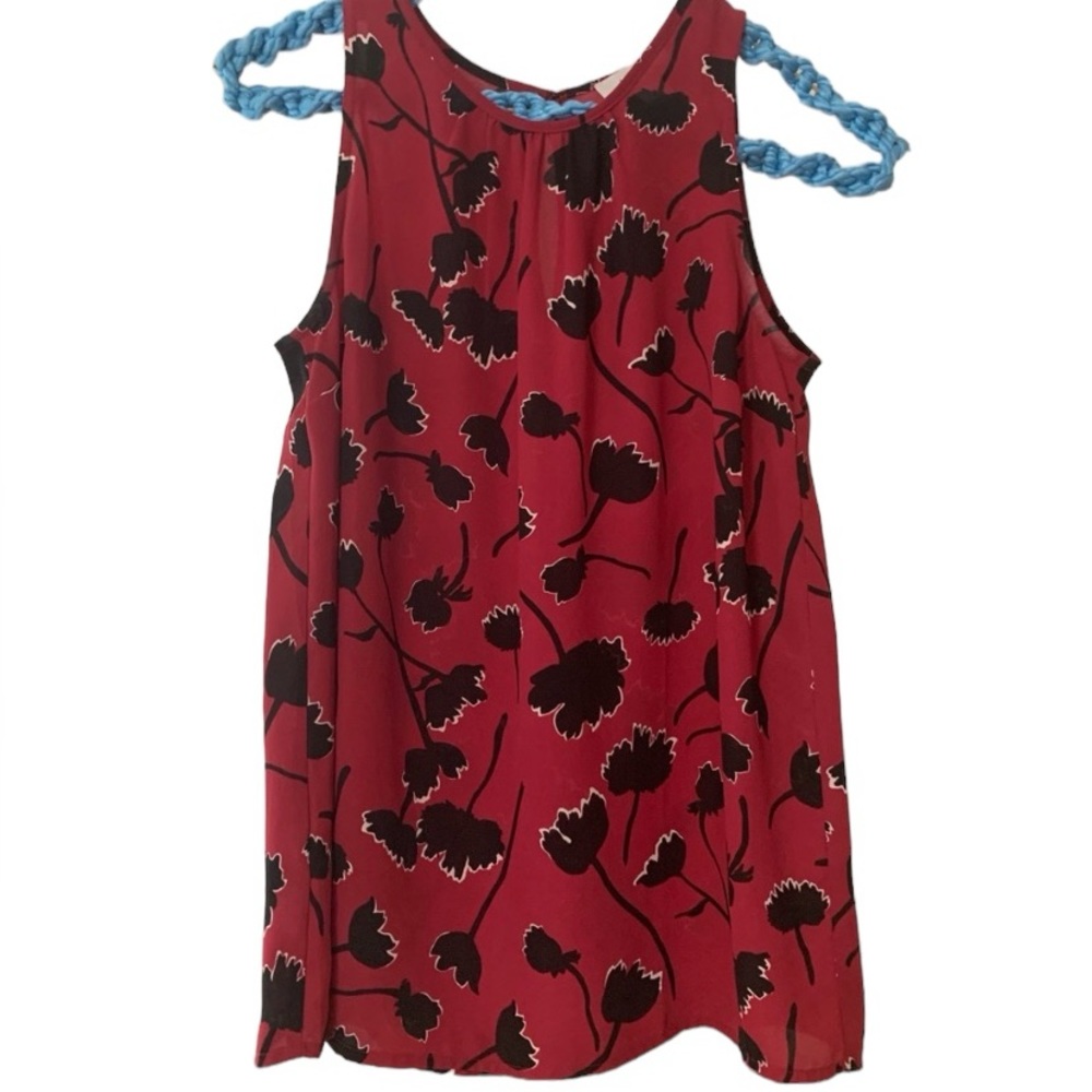 Loft sleeveless floral blouse